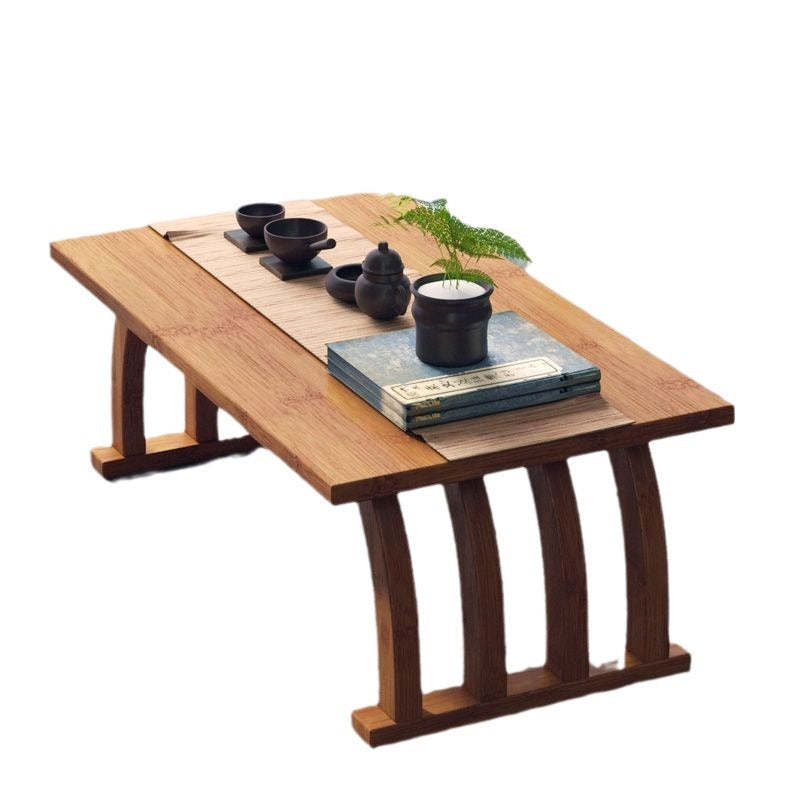Japanese Curved Heather Bamboo End Table