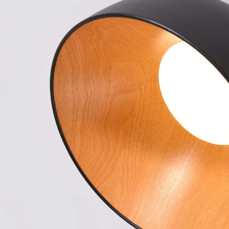Minimalist Wooden Bowl Iron LED Flush Mount Light