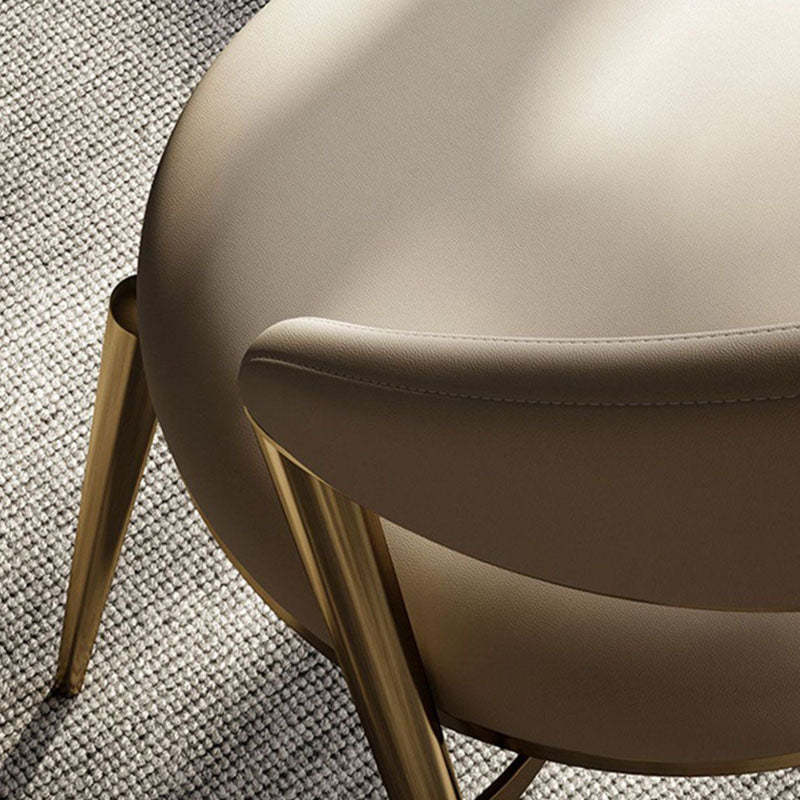 Modern Cushion Microfiber Leather Steel Dining Chair