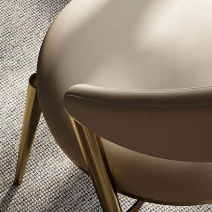 Modern Cushion Microfiber Leather Steel Dining Chair