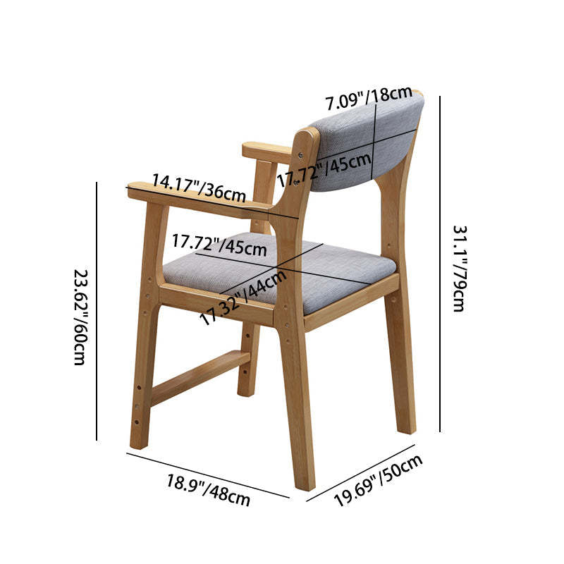 Nordic Rubberwood Desk Chair — Height Adjustable / White