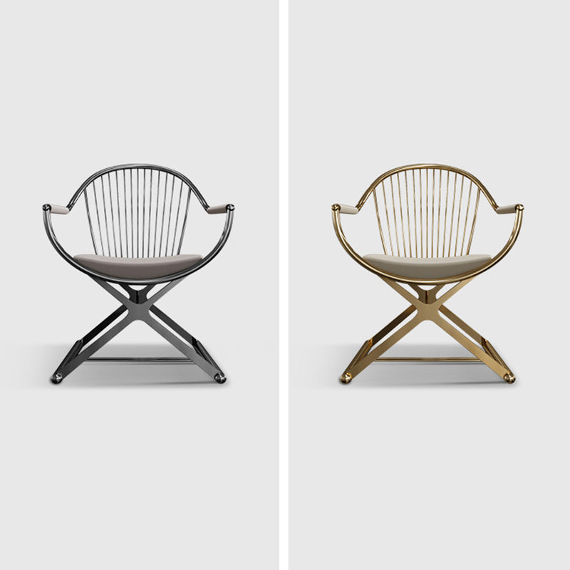 Modern Curved Microfiber Leather Dining Chair