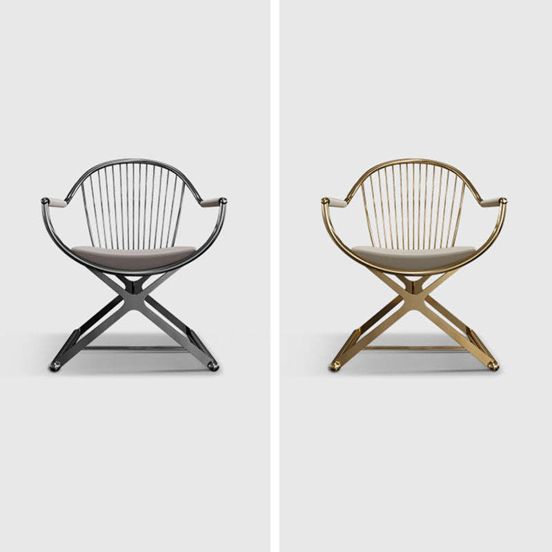 Modern Curved Microfiber Leather Dining Chair