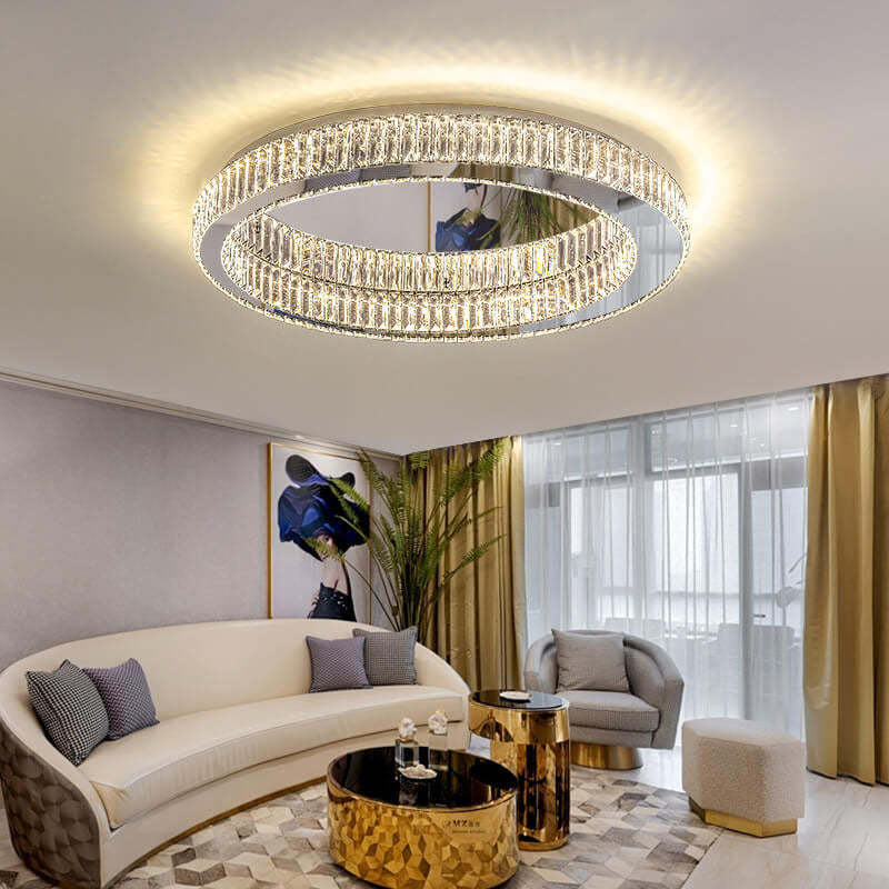 Modern Round Crystal LED Flush Mount Light