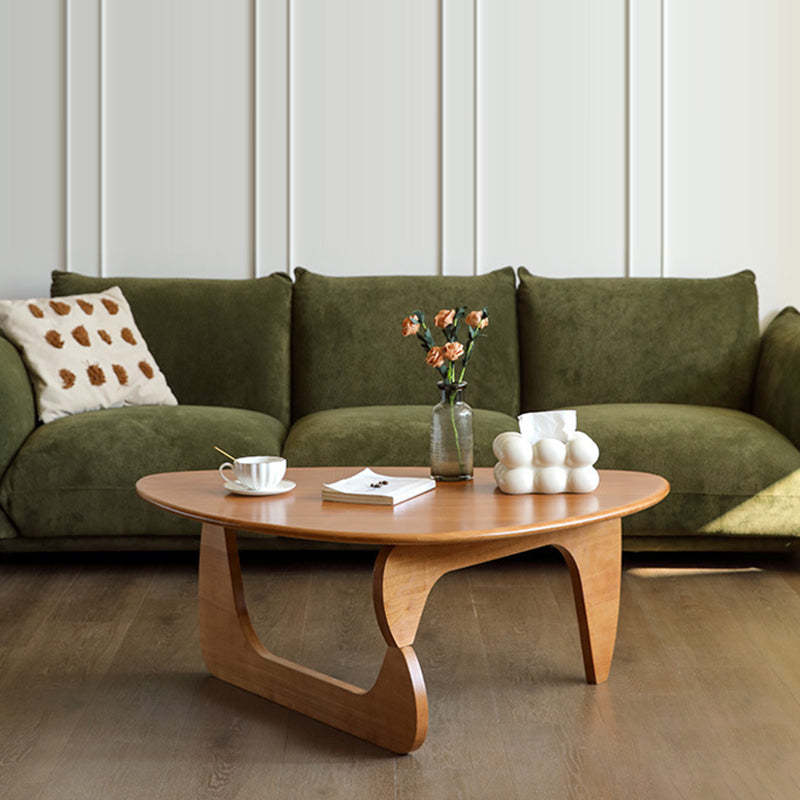 Vintage Triangle Solid Wood Coffee Table — Walnut