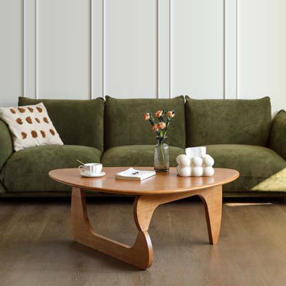 Vintage Triangle Solid Wood Coffee Table — Walnut