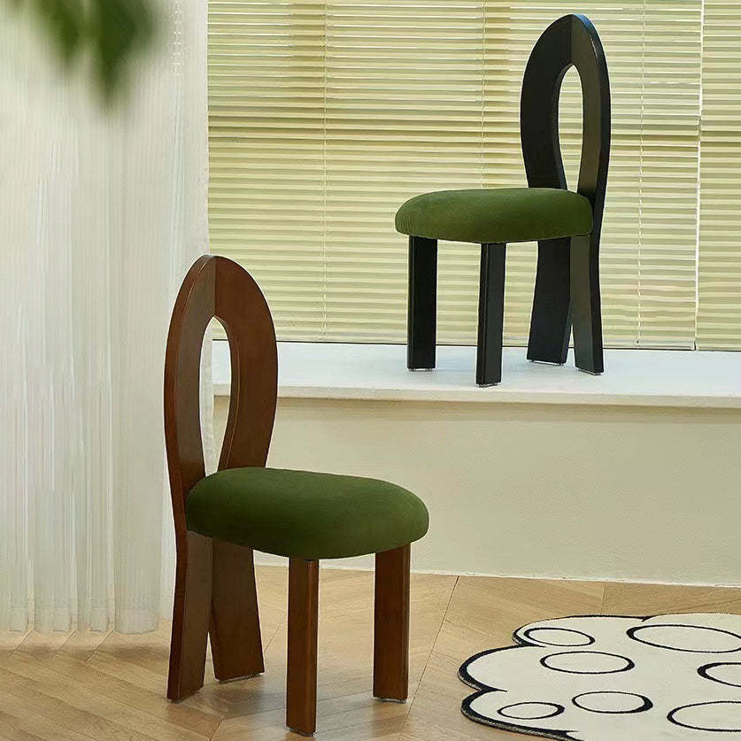 French Velvet Wood Mermaid Dining Chair