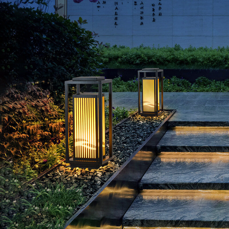 Chinese Square Cage Outdoor Lawn Path Light