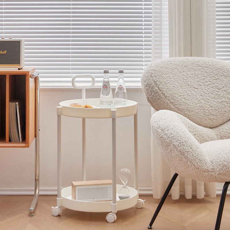 Minimalist Rotating 2-Tier Plastic Coffee Table