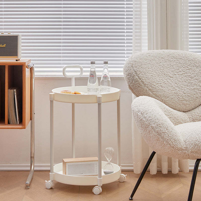 Minimalist Rotating 2-Tier Plastic Coffee Table