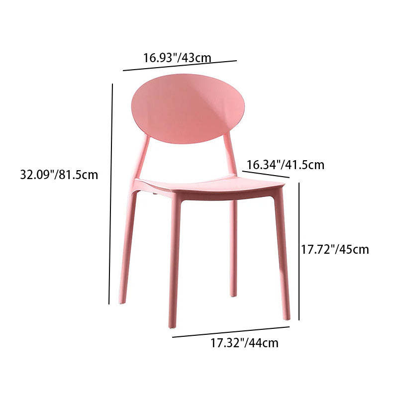 Nordic Square Plastic Chair — Light Blue