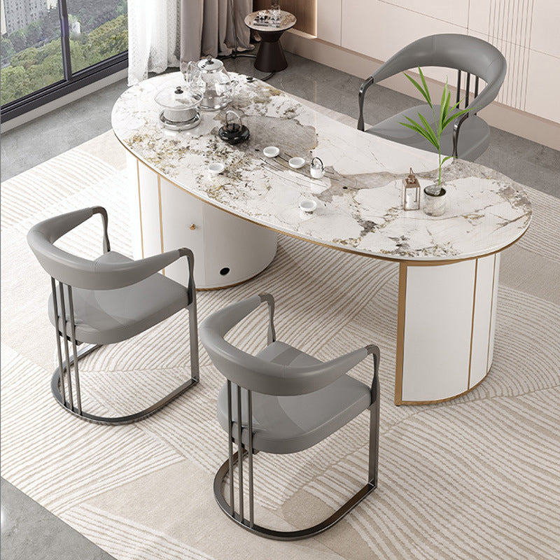 Modern PU Leather Arc Frame Dining Chair