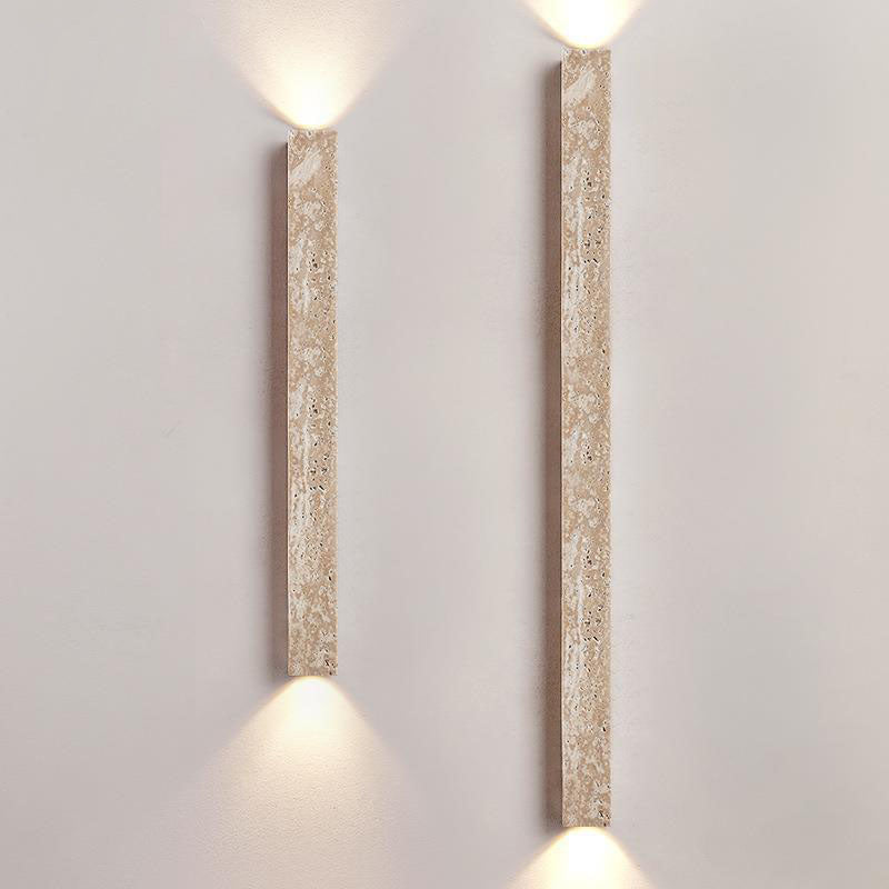 Japanese Long Strip Yellow Travertine Sconce
