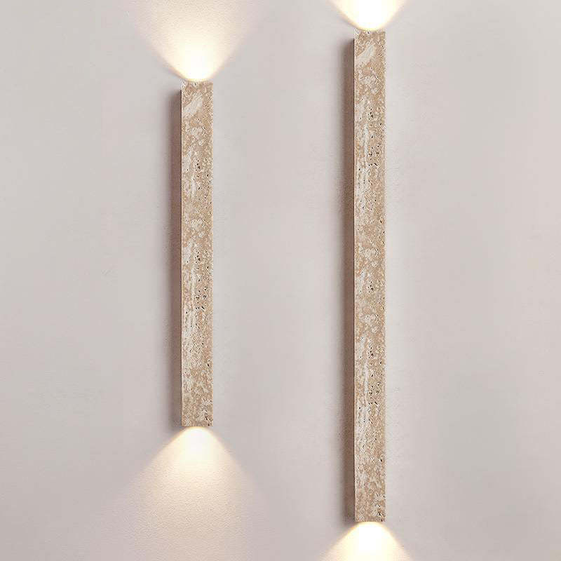 Japanese Long Strip Yellow Travertine Sconce
