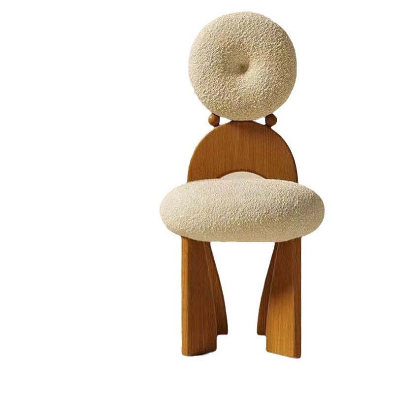 Velvet Arc Wood Vanity Stool
