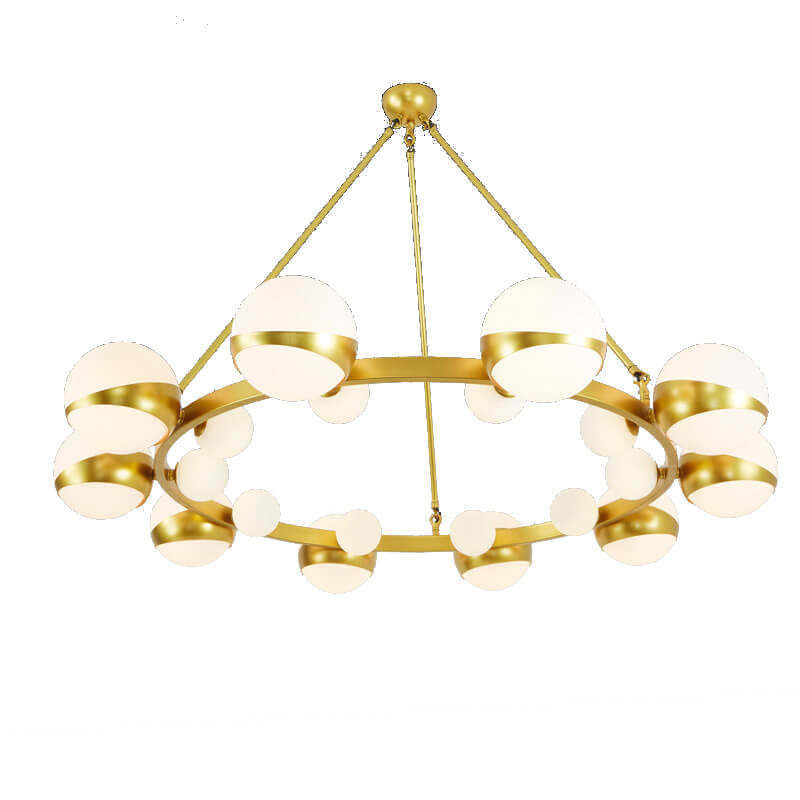 Modern Gold Wrought Iron Glass Ball Chandelier