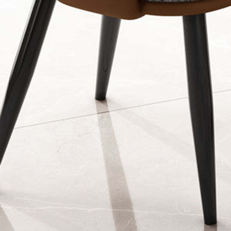 Modern Metal Leather Dining Chair