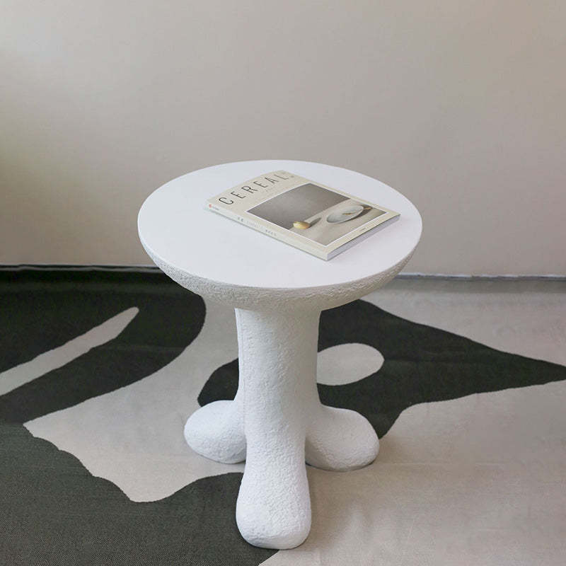 Modern Art Deco Magnesium Oxide Round Side Table 3-Leg