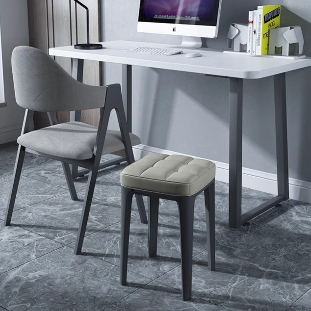 Modern PU Leather Stackable Vanity Stool — Light Apricot