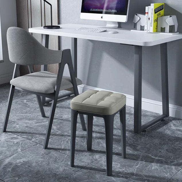 Modern PU Leather Stackable Vanity Stool — Light Apricot