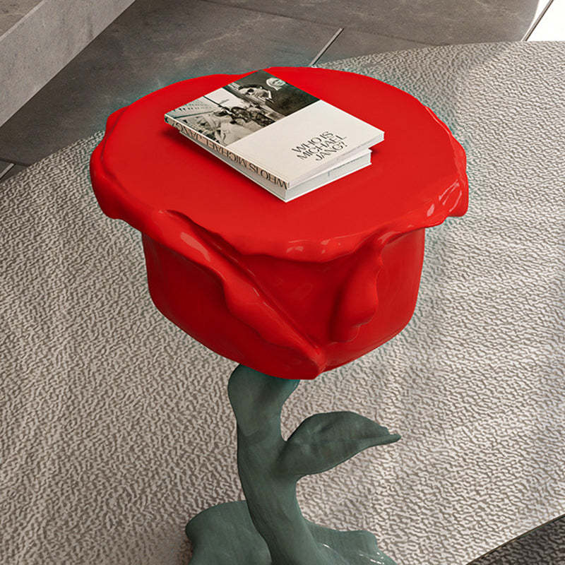 Contemporary Red Rose Shape Coffee Table