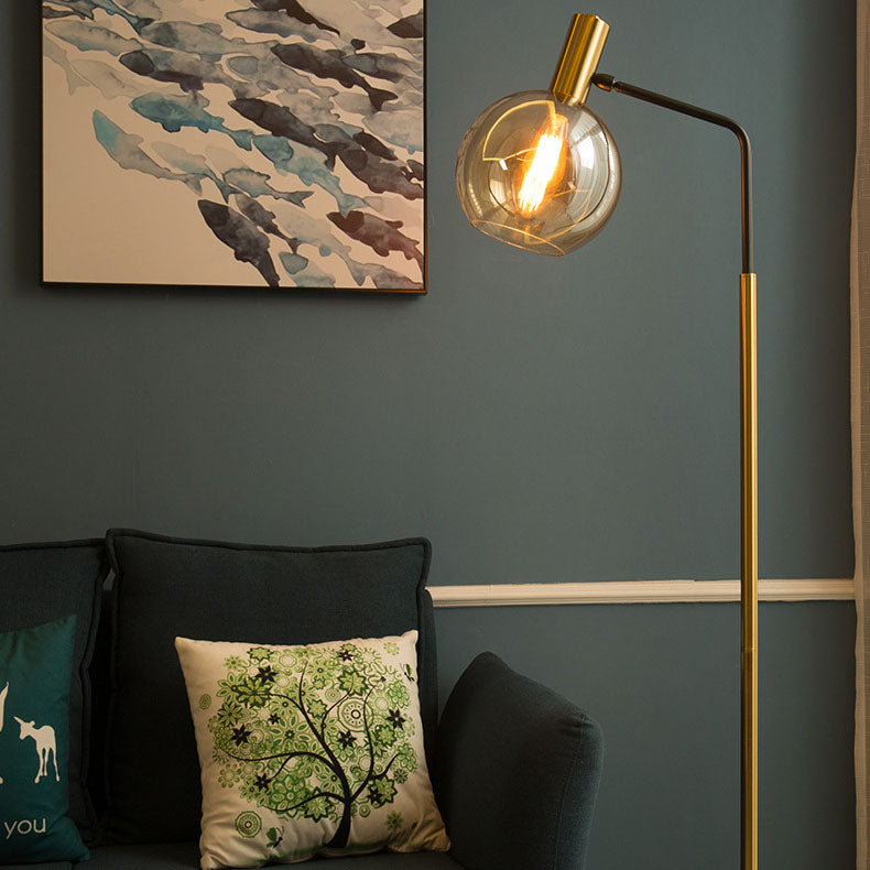 Nordic Glass Dome Marble Base Floor Lamp