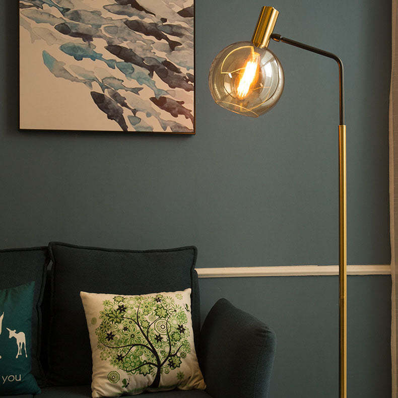 Nordic Glass Dome Marble Base Floor Lamp