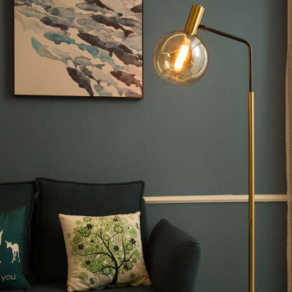 Nordic Glass Dome Marble Base Floor Lamp