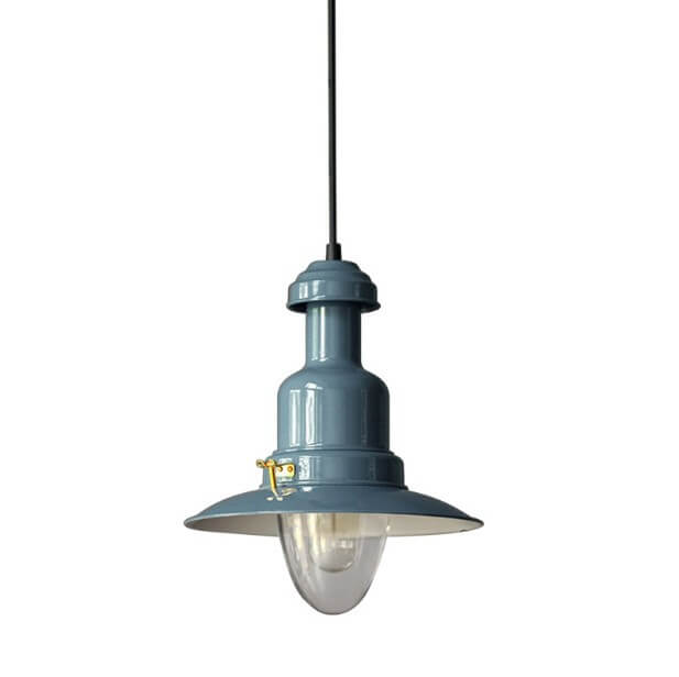 Scandinavian Industrial Iron Lacquered Round Pendant Light