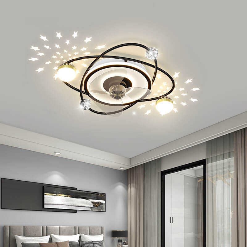Modern Light Ring Flush Mount Ceiling Fan Light