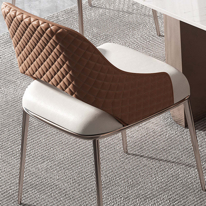 Contemporary Microfiber Leather Steel Dining Chair