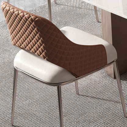 Contemporary Microfiber Leather Steel Dining Chair