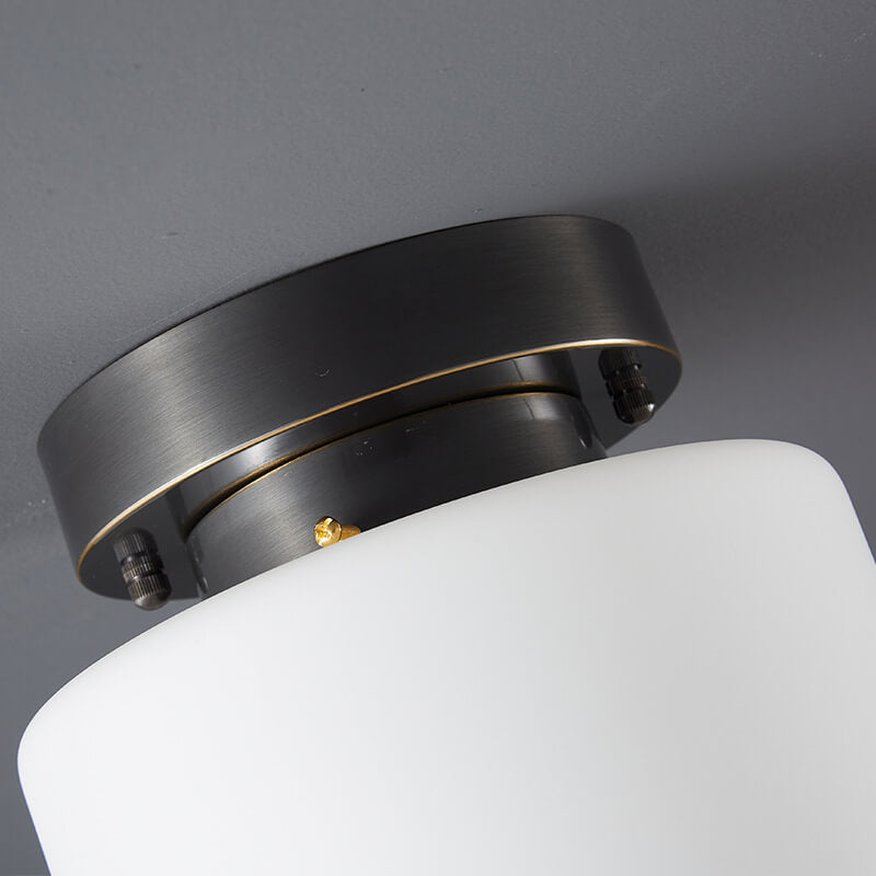 Minimalist Drum Glass Copper Ceiling Light