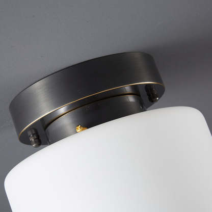 Minimalist Drum Glass Copper Ceiling Light