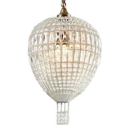 French Vintage Hot Air Balloon Crystal Chandelier