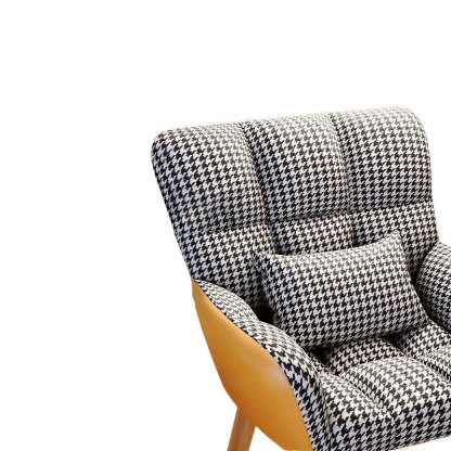 Houndstooth Flannel Tapered Leg Vanity Stool