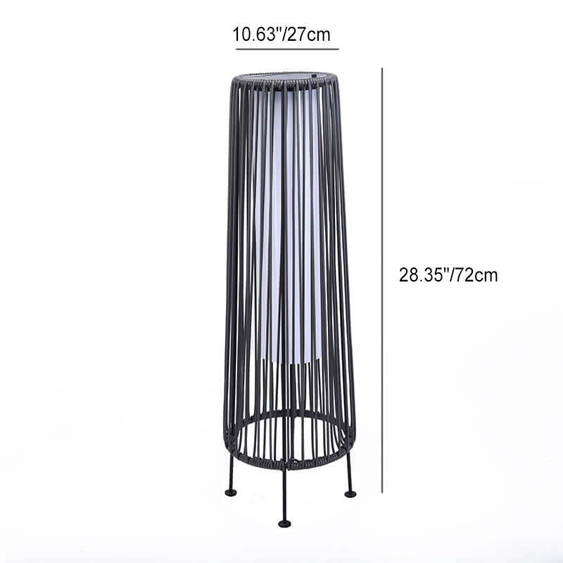 Modern Solar Trapezoidal Iron Rattan Wicker LED Light