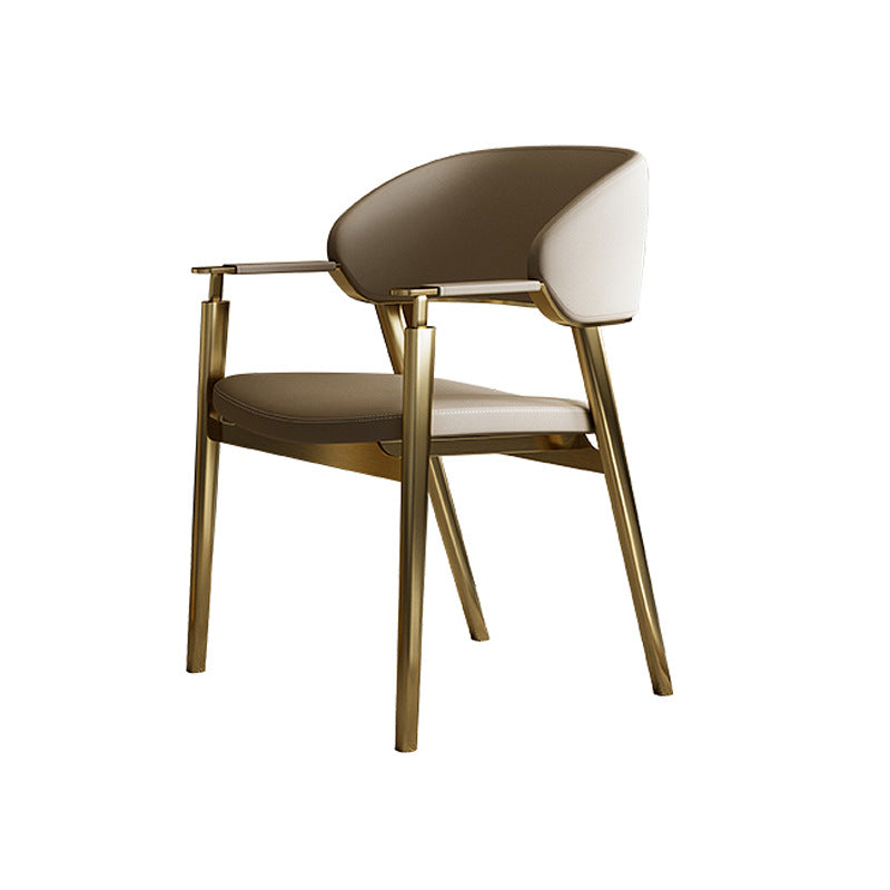 Modern Microfiber Leather Metal Dining Chair