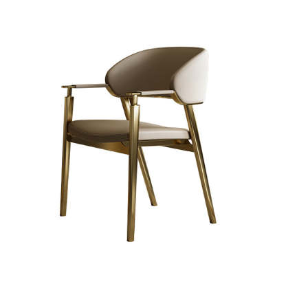 Modern Microfiber Leather Metal Dining Chair