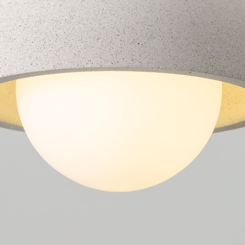 Scandinavian Cement Dome Glass Pendant Light