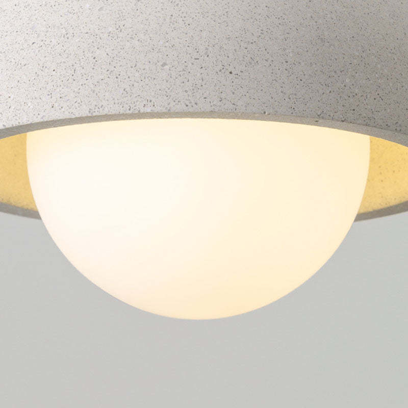 Scandinavian Cement Dome Glass Pendant Light