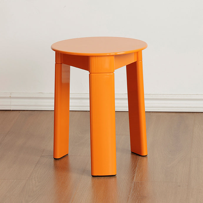 Triangle Base Plastic Low Stool — Orange