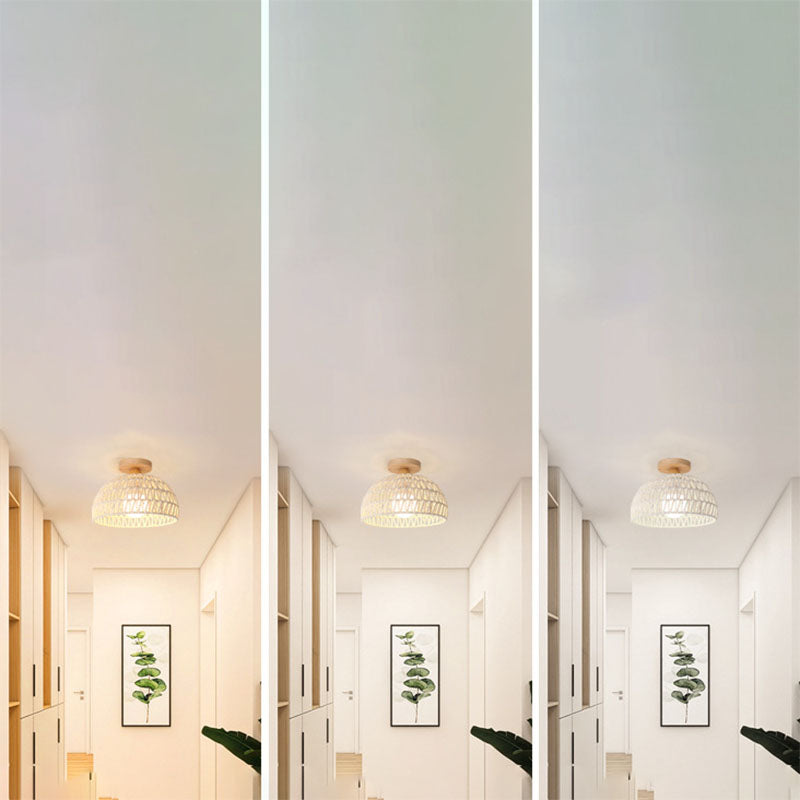 Japanese Solid Wood 1-Light Ceiling Light