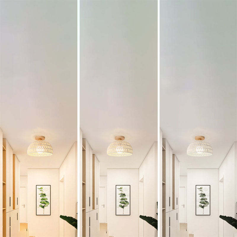 Japanese Solid Wood 1-Light Ceiling Light