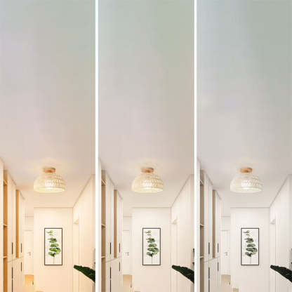 Japanese Solid Wood 1-Light Ceiling Light