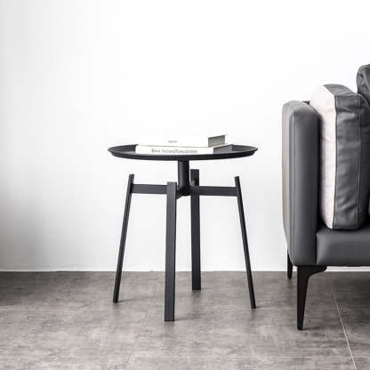 Retro Round Iron End Table