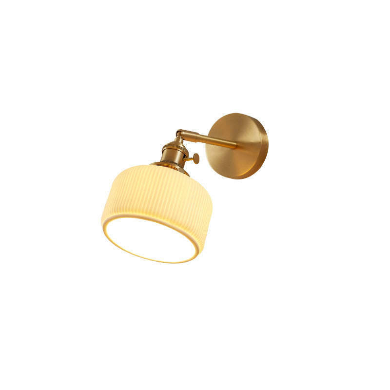 Minimalist Striped Ceramic Jar Sconce