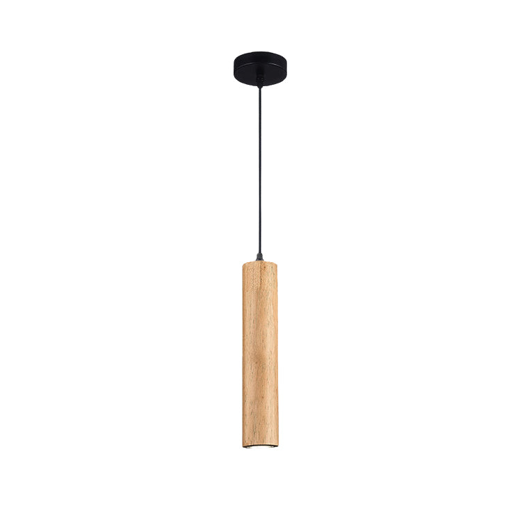 Minimalist Wood Cylinder LED Pendant Light