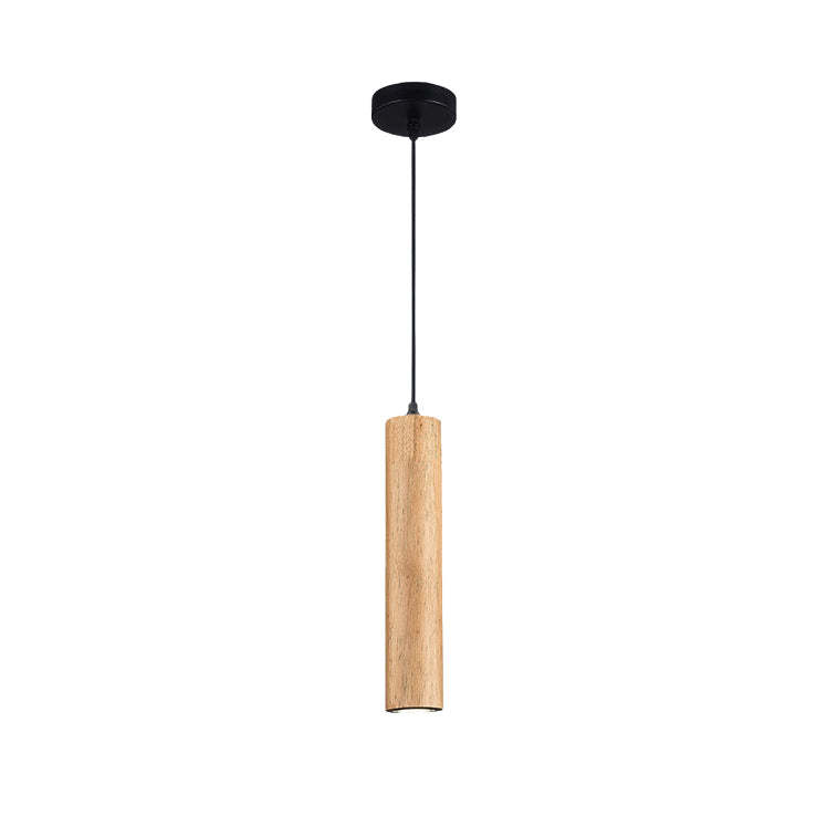 Minimalist Wood Cylinder LED Pendant Light