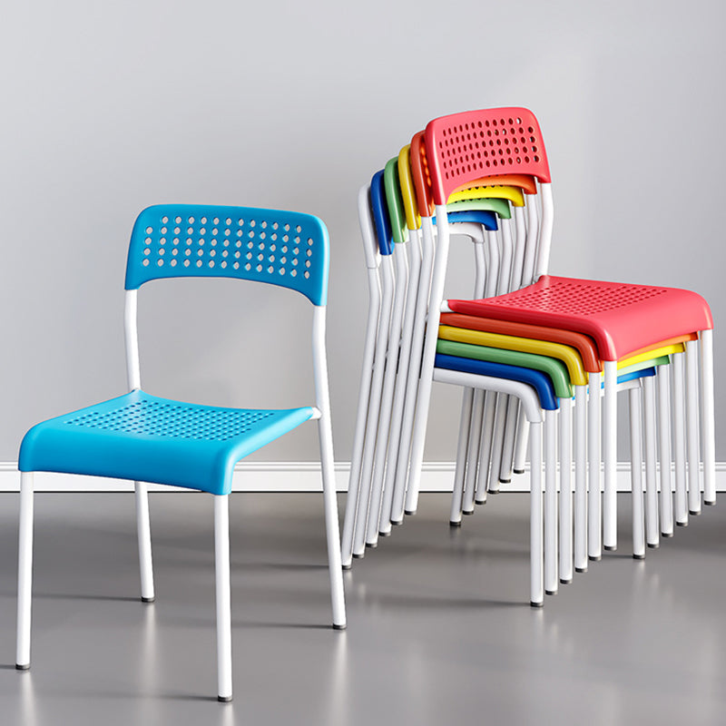 Minimalist Plastic Iron Perforated Dining Chair